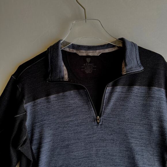 Kuhl Men’s 1/4 Zip Pullover Black and Grey Layer Size M Gorpcore Outdoors Travel - Picture 3 of 9